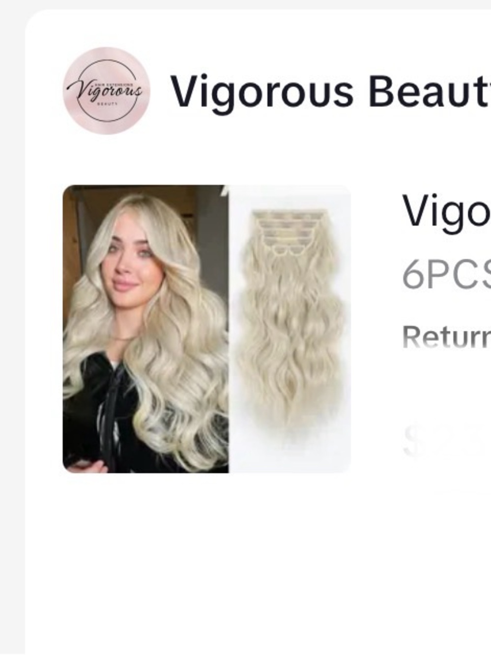 Vigorous Beauty Clip-In Hair Extension - Beach Blonde